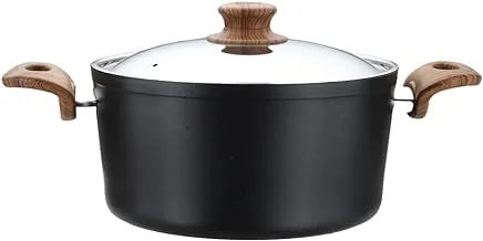 El Amal Elite Turkish Granite Cooking Pot, 20 cm Size, Black