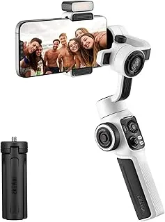 Zhiyun Smooth 5S Professional Gimbal Stabilizer for Smartphone, Handheld 3-Axis Phone Gimbal, Portable Stabilizer for Vlogging, YouTube, Tiktok, Live Video Compatible with iPhone and Android - White