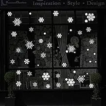 Christmas Decorations Snowflake Window Clings, White Snowflakes Decorations, Winter Snowflake Decals Window Cling Stickers, Snow Ornaments Christmas Decor Gift for Kids