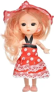 Generic Plastic Japanese Pretty Fashion Doll Containing A Cute Hat And Fluffy Plaid Dress With Long Hair Add Entertaining For Girls Set Of 2 Pieces - Multi Color