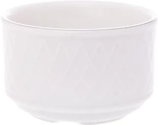 Tunisie Tu-4703930-Pl Set Of 6 Pieces Of Porcelain Grandesiecle Bowl 10Cm, H6Cm Platinum Rim Suitable For Home And Restaurants With Premium Durable Material - Off-White