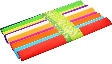 MK High Quality Crepe Paper 200x50Cm Pack of 10 Pieces For School -Multicolor