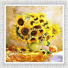 40X40cm Flower Arranging 5D DIY Diamond Painting Sunflowers Cross Stitch Diamond Embroidery Mosaic Diamonds Wall Stickers Home Decor Vase