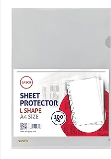 Sasco Pack of 50 sheet protectors - A4 Size - L-Shape - Clear