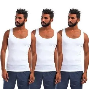 Dice 100% Cotton (3) Sleeveless Solid Men Undershirts