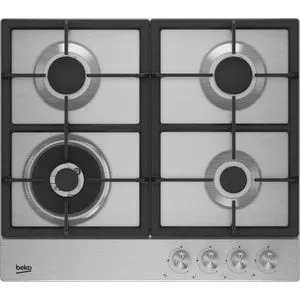 Beko HIAW 64225 SX-Gas Hob 60 cm- 4 Berners - Gas Safety- Cast Iron Pan support- stainless.