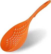 Large Scoop Colander Strainer, Thermoplastic Skimmer Slotted Spoon Scoop Colander Strainer Shovel, Heat Resistant Cooking Utensils for Kitchen Cooking Baking (LARGE, YELLOW) (Assorted Colors)