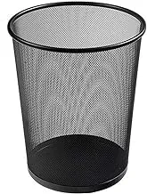 PIOUJHBK Metal Mesh Round Trash Can Wrought Iron Kitchen Without Lid Bucket Bathroom Home Office Dustbin Trash Rubbish Bin Basket A40