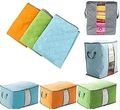 Generic Green Quilt Bag : Portable Foldable Non Woven Pouch Clothing Storage Box for Blanket Pillow Underbed Bedding