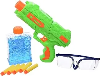 Generic Plastc Large Soft Gun 2 in 1 With Medium Glasses And 200 Pieces Water Bomb For Boys Set Of 11 Pieces - Multi Color