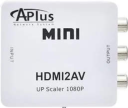 Generic APLus AB-41H Mini HDMI2AV HD Video Converter Up scaler 1080P For Multi Devices Set Of 2 Pieces - White