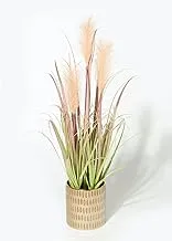 Matalan Pampas Grass Effect Pot, 62.5 cm x 12.5 cm Size, Gold/Pink/Green