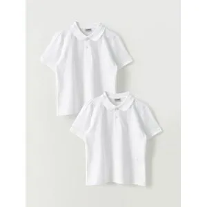 LC Waikiki Polo Neck Basic Short Sleeve Cotton Boy T-Shirt 2-Pack.