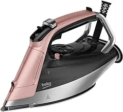 Beko SIM8130P Steam Iron, 3000 W, 270g/min, Capacity 350ml, Soft Glide, Vertical Ironing, Auto-Shut - Pink