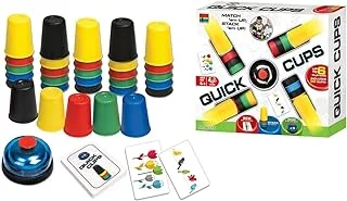 Ugmikdo Beat The Bells Cups Match Stack Family Game for Kids with 24 Picture Cards, 30 Stacks Cup and a Bell