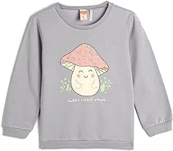 Koton Babygirl Sweatshirt Brushed Interior Crew Neck Printed Cotton