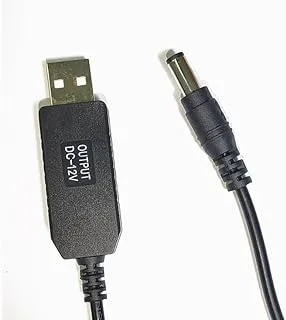 كابل طاقة جهاز التوجيه باستخدام محول USB لمنفذ بنك الطاقة 5 فولت إلى 12 فولت [كابل 1 متر]