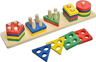 accessories shop Wooden Learning Puzzle Enlighten IQ With Colorful Amazing Design And Add More Fun for Children Set Of 21 Pieces - Multicolor