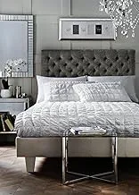 Matalan Cotton Metallic Seersucker Duvet Cover, Double Size, White