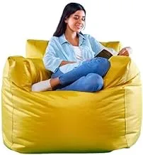 Ricrac Rajel Indoors Bean Bag Chair, 80 cm x 85 cm x 90 cm Size, Yellow