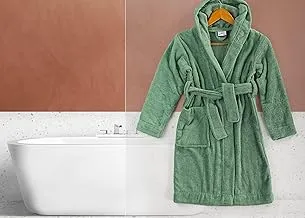 Jacquarddina Egyptian Kids Bathrobe in Pistachio (Pistachio Green) - 100% Cotton, Quick-Dry - Soft and Absorbent for Home and Beach Use