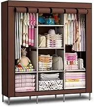 Clagor 6+2 Layer Fancy and Portable Foldable Collapsible Closet/Cabinet, Brown (88130)