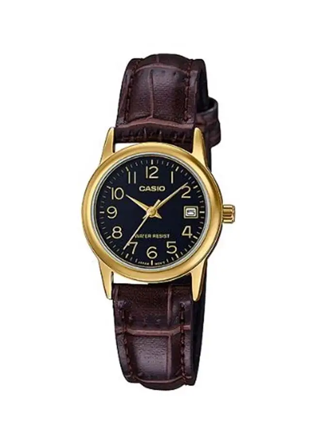 CASIO Women's Leather Analog Wrist Watch LTP-V002GL-1BUDF