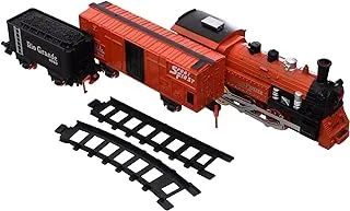 Generic Plastic Large Train Amazing Design To Add More Fun And Locomotive And Four Straight Tracks For Kids Set Of 23 Pieces - Multi Color