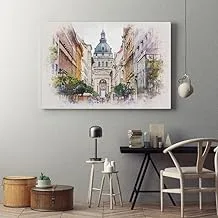 Historical Building Old Town Town in Europe Printed Canvas wall art 120x80