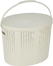 Cosmoplast IFHHBK045OW Plastic Cedarattan Picnic Basket, 27 Liters - Off White