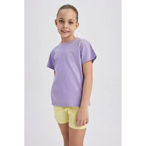 Defacto Girl Regular Fit Knitted Short Sleeve Body