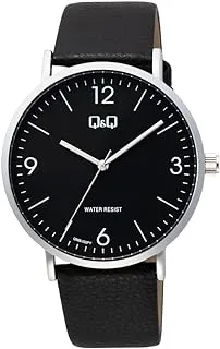 Q&Q WATCHES Q&Q Analog Quartz Leather Men's Watch Q56B-002PY Black