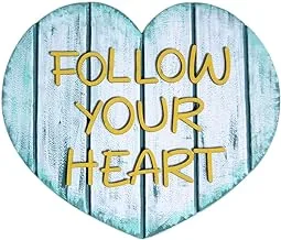 Momentum Wood Heart-Shaped Wall Accessory with a Quote Follow Your Heart