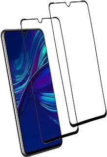 زجاج مقسى Everyy Huawei P Smart 2019، [قطعتان] واقي شاشة Huawei P Smart 2019 تغطية كاملة من الحافة إلى الحافة 6.21 بوصة - أسود