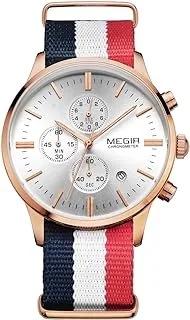 Megir ML2011GBE/WE/RD-7N0 Men's Cloth Analog Watch