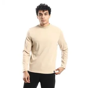 AlNasser Bisque Beige Plain Mid-Season Sweatshirt