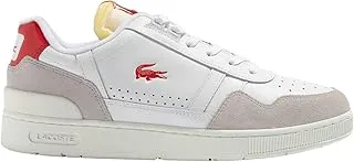 Lacoste mens T-Clip Leather Trim Trainers Sneaker