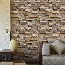 45x100 Cm Self-adhesive Thicker Stone Wall Wallpaper Home Decor 3D Wall Sticker Living Room-ek