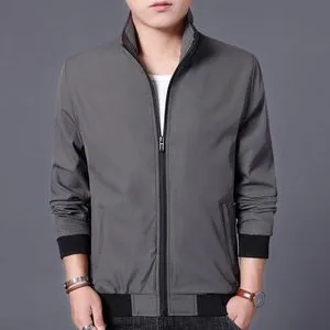 Fashion M-4XL Men's High Quality Clothes Casual Personality Trendy Long Sleeve Jacket Grey