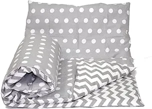 Baby's Comfort Reversible Baby Bedding Set, 120 x 90 cm, Grey Spots/Grey Chevron, 2-Piece