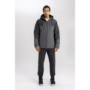 Defacto Man Slim Fit Hooded Long Sleeve Coat