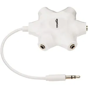 Amazon 5 Way Multi Headphone Audio Splitter Connector White