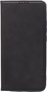 KAU High Quality Leather Flip Cover With Robust Protection Against Drops Impacts For Realme 10C - Black