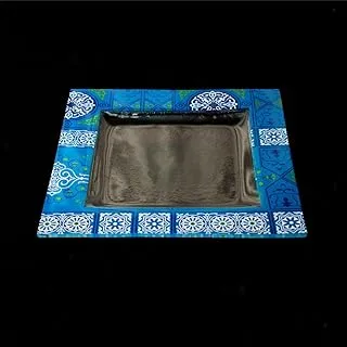 Rosa Glass Square Serving Plate, 29 cm x 29 cm Size, Kh.Blue