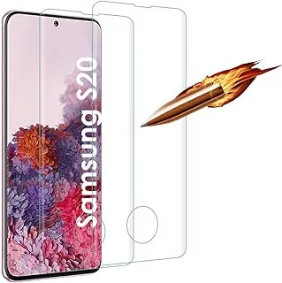 Agedate Tempered Glass Film Compatible with Samsung S20, Full Screen, 9H Hardness, Anti-Scratch, Anti-Oil, Anti-Bubble, Case Friendly, 2.5D Round Edge, Pack of 2