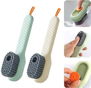 Shoe brush shoes scrubbing cleaning brush cleaning boot brush with liquid box clothing brush cleaning tool multifunctional cleaning laundry brush 2 pcs