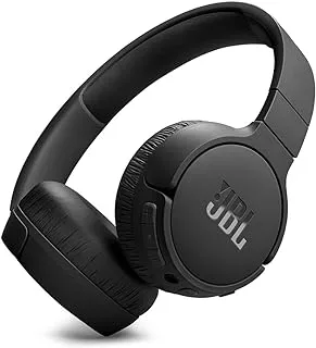 JBL Tune 670NC Adaptive Noise Canceling Wireless On-Ear Headphones، Pure Bass، Smart Ambient، Bluetooth 5.3 + LE Audio، Hands-Free Call، 70H Battery، Multi-Point Connection - Black، JBLT670NCBLK