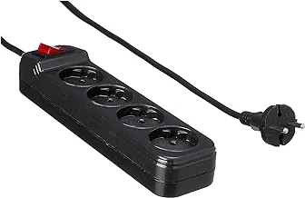 Power Strip 4 Dual Output 1Meter - Black