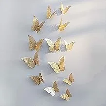 12pcs Gold/Silver 3D Hollow Butterfly Wall Sticker for Home decoration rooms Butterflies on wall Wedding Decor Fridge stickers-gold