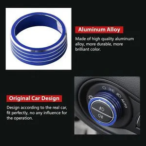 Car Headlight Switch Knob Cover Trim Interior Decoration Accessories for Jeep Cherokee/Grand Cherokee 2014-2021,Blue